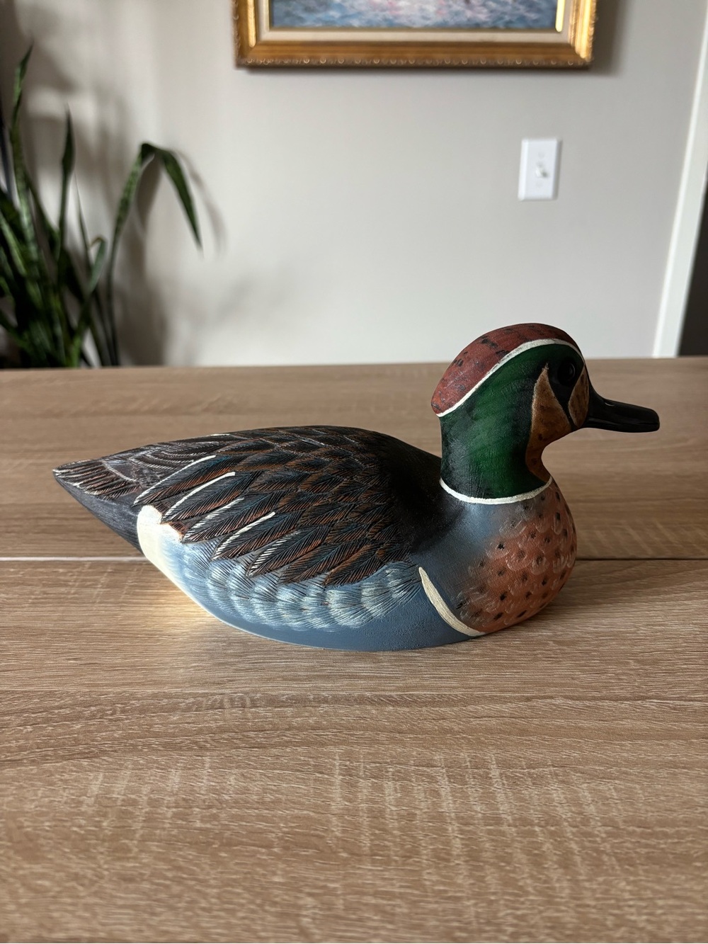 Vintage Wooden Duck - 1994 Barkai Teal Hand Carved Cedar Wooden Duck Decoy - Picture 4 of 5